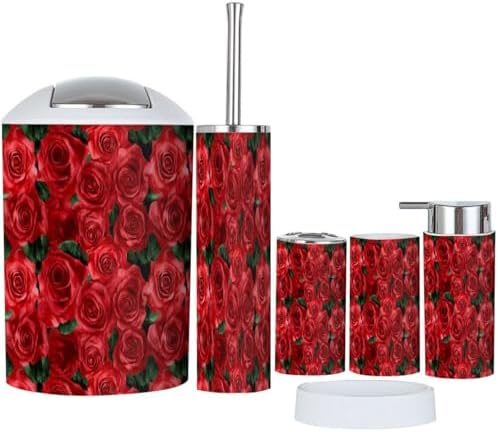 Boho Watercolor Bathroom Accessories Set of 6
