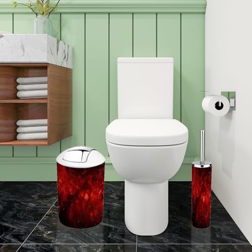 Boho Dark Red Bathroom Accessory Set 6 Piece 1