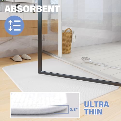 Aimissk Chenille Bath Mat Non Slip 16x24 Inch