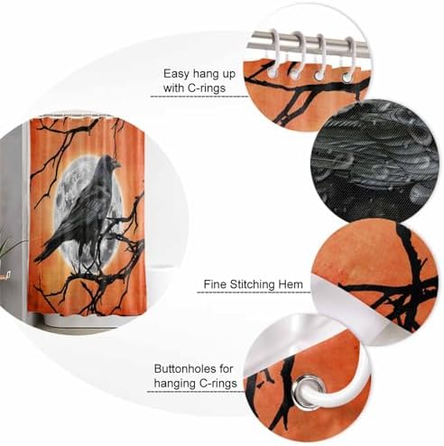 ZOE GARDEN Halloween Bath Set with Curtain Rug and Accessories 1