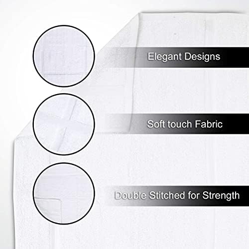 GOLD TEXTILES 12 Pack White Bath Mats 20x30 Inches