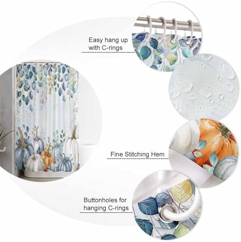 ZOE GARDEN Thanksgiving Bathroom Set with Curtain Rug and Accessories