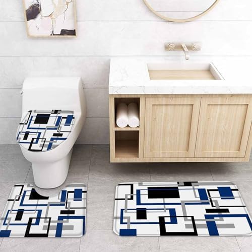 ZOE GARDEN Geometric Blue Bathroom Set