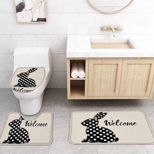 ZOE GARDEN Easter Bathroom Set with 72x72 Shower Curtain and Mat