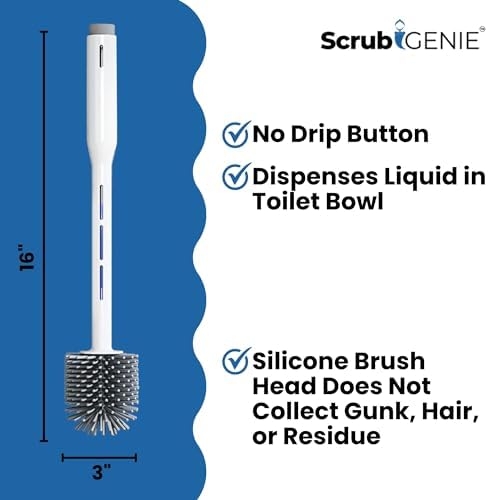 Scrub Genie Toilet Brush with Holder and Cleaner