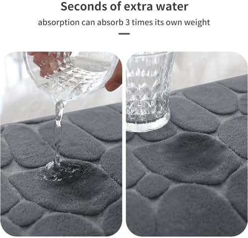 YIHOUSE Memory Foam Bath Mat 20x32 Dark Gray