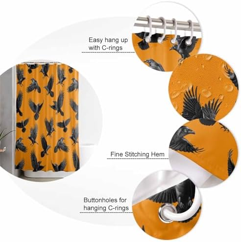 ZOE GARDEN Halloween Bath Set with Curtain Rug and Accessories