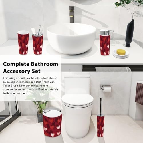 Boho Valentine Bathroom Accessory Set 6 Piece