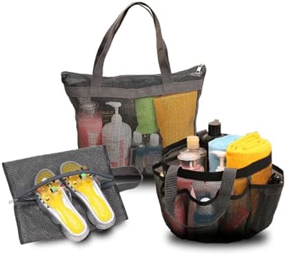 Ibluelover Shower Tote with 8 Pockets and Inner Compartment