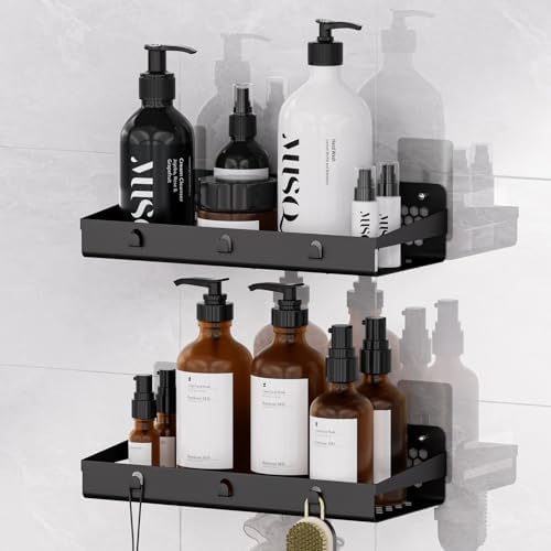 Raweao Shower Caddy Organizers 2 Pack Black