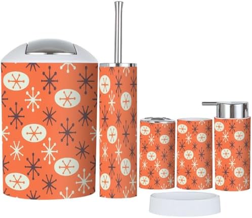 Boho Retro Bathroom Accessory Set 6 Piece 1