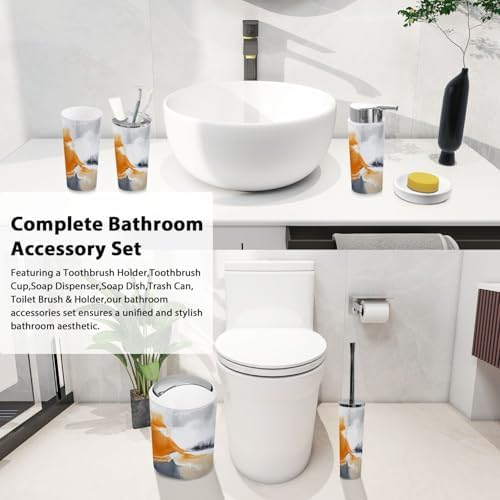Boho Bathroom Accessory Set 6 Piece Modern Art Design