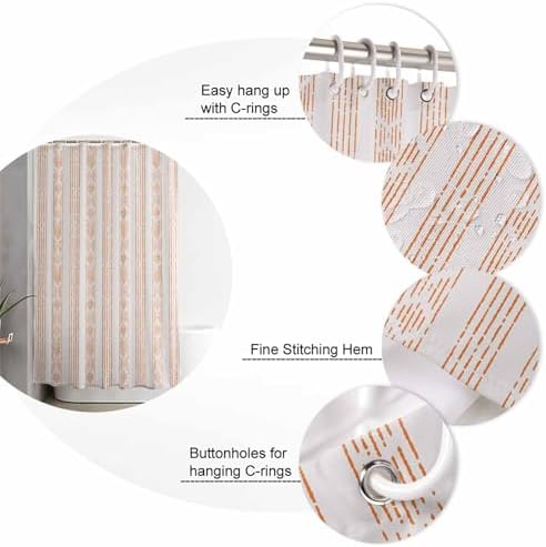 ZOE GARDEN Orange Boho Bathroom Set with Rug and Hooks