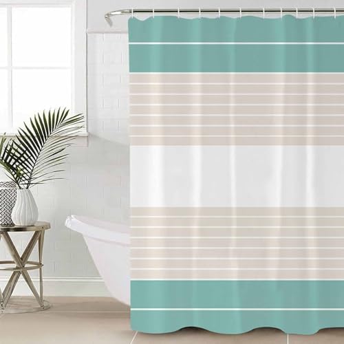 ZOE GARDEN Turquoise Striped Bathroom Set