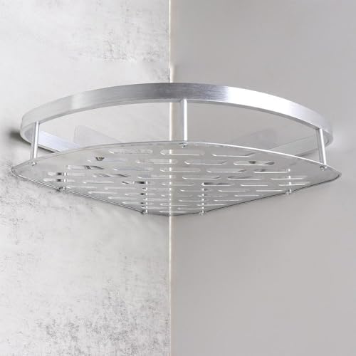 Metal Shower Corner Shelf with Non-Drill Mount