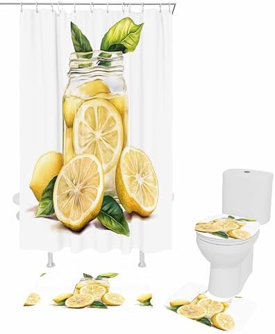 ZOE GARDEN Watercolor Lemon Bathroom Set