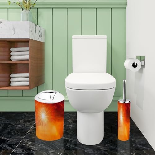 Boho Summer Orange Bathroom Accessory Set 6 Piece