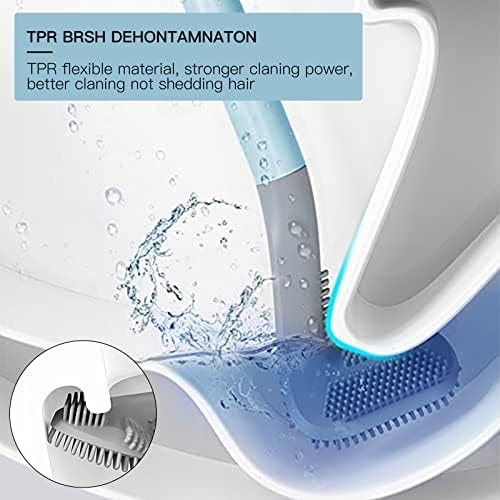 WOBEVB 2Pcs Toilet Brush Set with Curved Design for Deep Cleaning