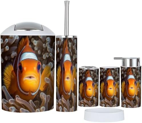 Boho Anemone Bathroom Accessory Set 6 Piece
