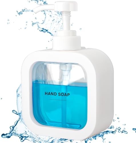 Modern White Soap Dispenser with Pump - Compact 10oz