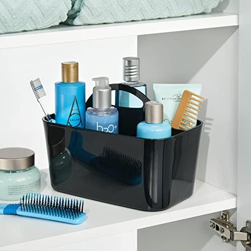 mDesign Shower Caddy Tote with Handle - Black