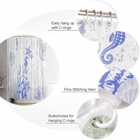 ZOE GARDEN Coastal Purple Bathroom Set with Shower Curtain Rug and Accessories