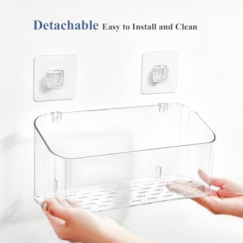 Eunion Adhesive Shower Caddy with Large Capacity and Clear Design