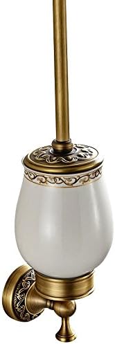 Leyden Antique Brass Toilet Brush Holder with Ceramic Cup 1