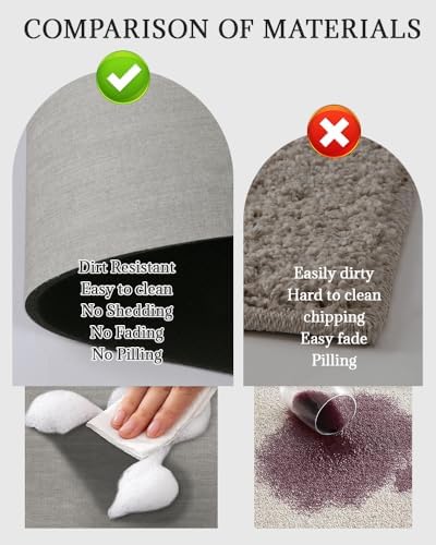 Mecko Light Grey Bath Mat Rug 16x24 Non-Slip Quick Dry Absorbent