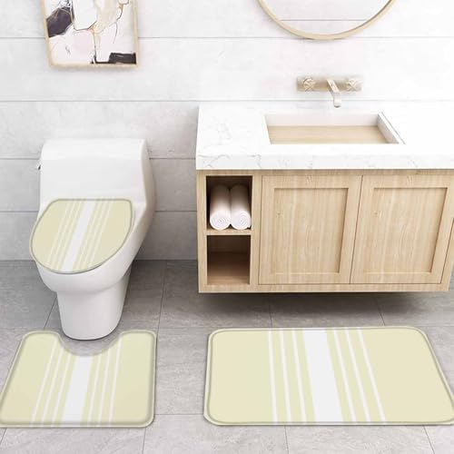 ZOE GARDEN Cream White Bathroom Set with Shower Curtain and Rug Accessories