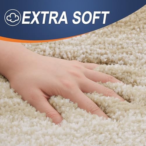 OLANLY Luxury Toilet Rug U-Shaped 24x20 Tan