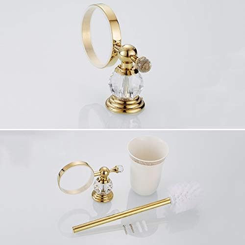 Brass Toilet Brush Holder with Crystal Ceramic Cup