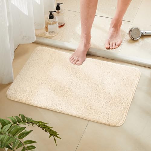 TECHMILLY Fluffy Bath Rug Mat 24x17 Cream