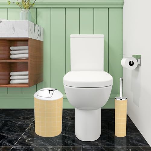 Boho Checkered 6-Piece Bathroom Accessory Set
