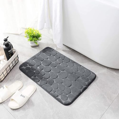 YIHOUSE Memory Foam Bath Mat 20x32 Dark Gray