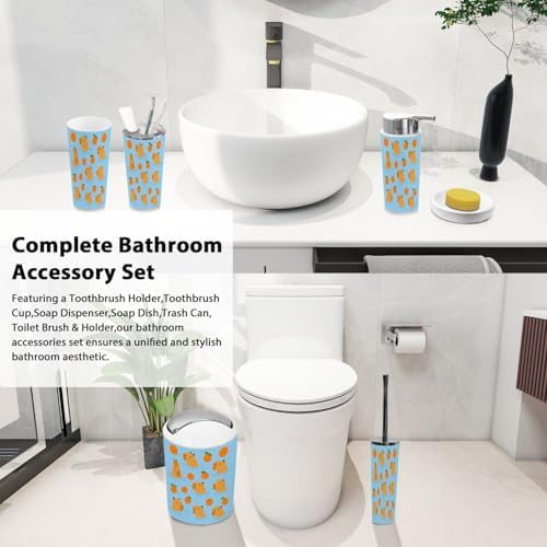 Boho Capybara Bathroom Accessory Set 6 Piece