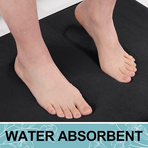 Smiry Memory Foam Bath Mat 36x24 Black