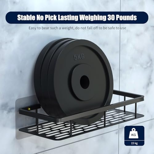 HEmlSkrona No Drilling Shower Organizer 2-Pack Black Rustproof Aluminum