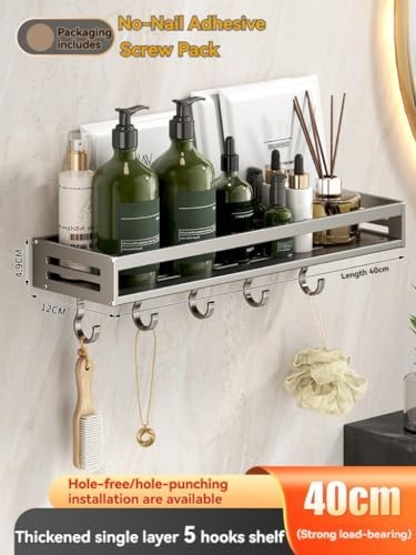 XVESOY Shower Caddy 2-Pack Adhesive Organizer