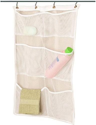 ALYER 6 Pocket Hanging Mesh Shower Caddy - White