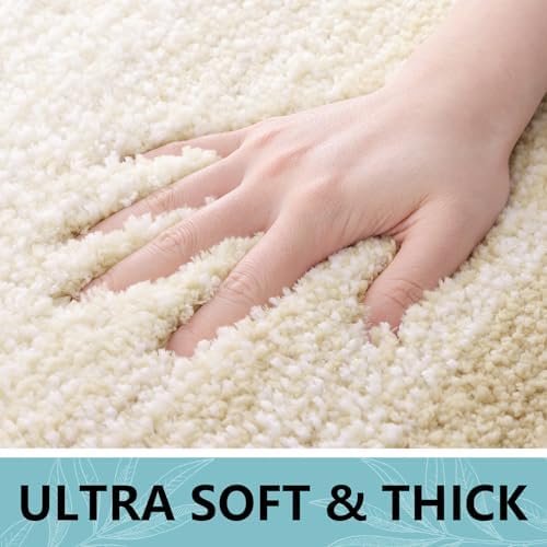 Arotive 3-Piece Bathroom Rugs Set Light Beige