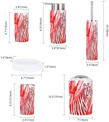 Boho Chalk Stripes Animal Print Bathroom Accessories Set 6 Piece