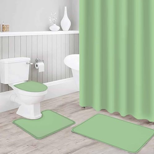 ZOE GARDEN Green Bathroom Set with Rug and Accessories