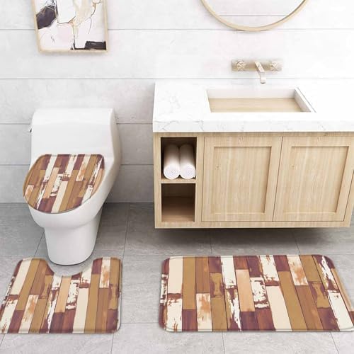 ZOE GARDEN Orange Bathroom Set with Curtain Rug and Hooks