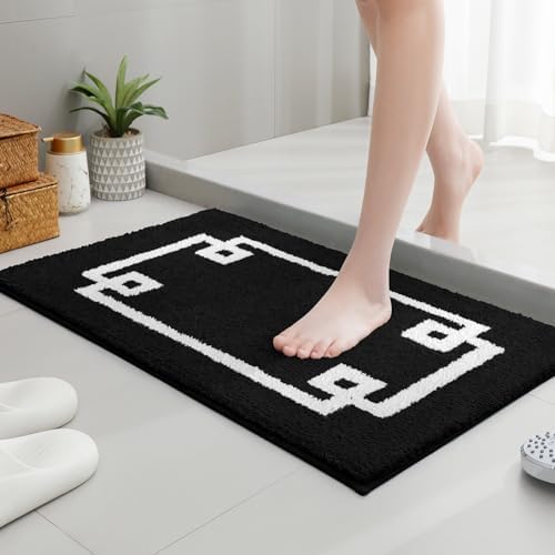HOMEIDEAS 2-Piece Bath Rug Set Non-Slip Microfiber Mats