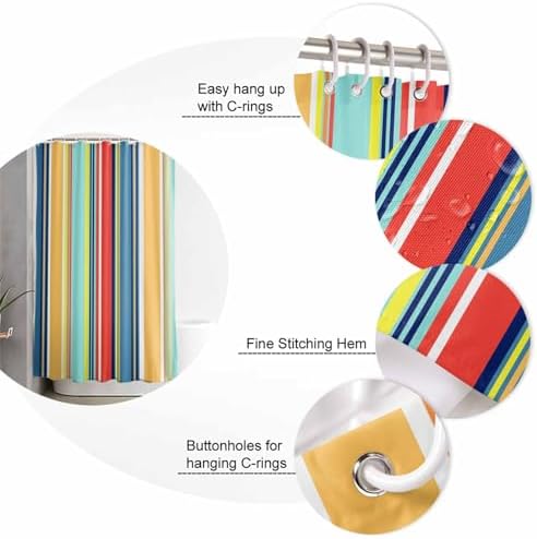 ZOE GARDEN Colorful Stripes Bathroom Set