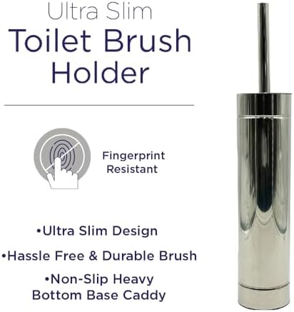 TRIO HOME Toilet Brush Set with Holder 2 Pack Chrome