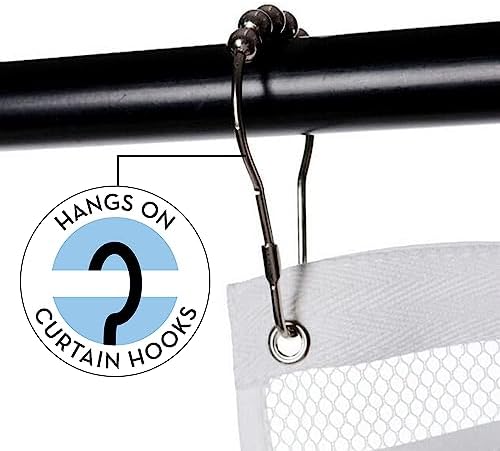 Quick Dry Mesh Shower Organizer with 6 Pockets and 4 Hooks
