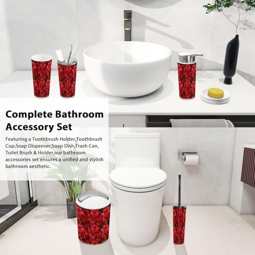 Boho Watercolor Bathroom Accessories Set of 6
