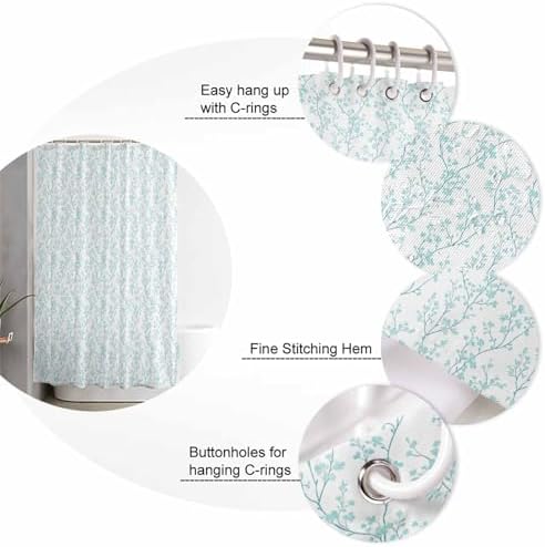 ZOE GARDEN Teal Blue Botanical Bathroom Set